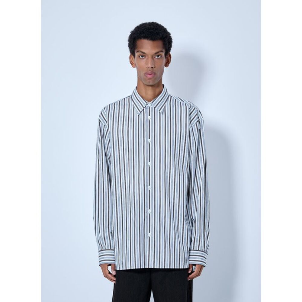 Dries Van Noten Men Croom Stripe Cotton Poplin Shirt